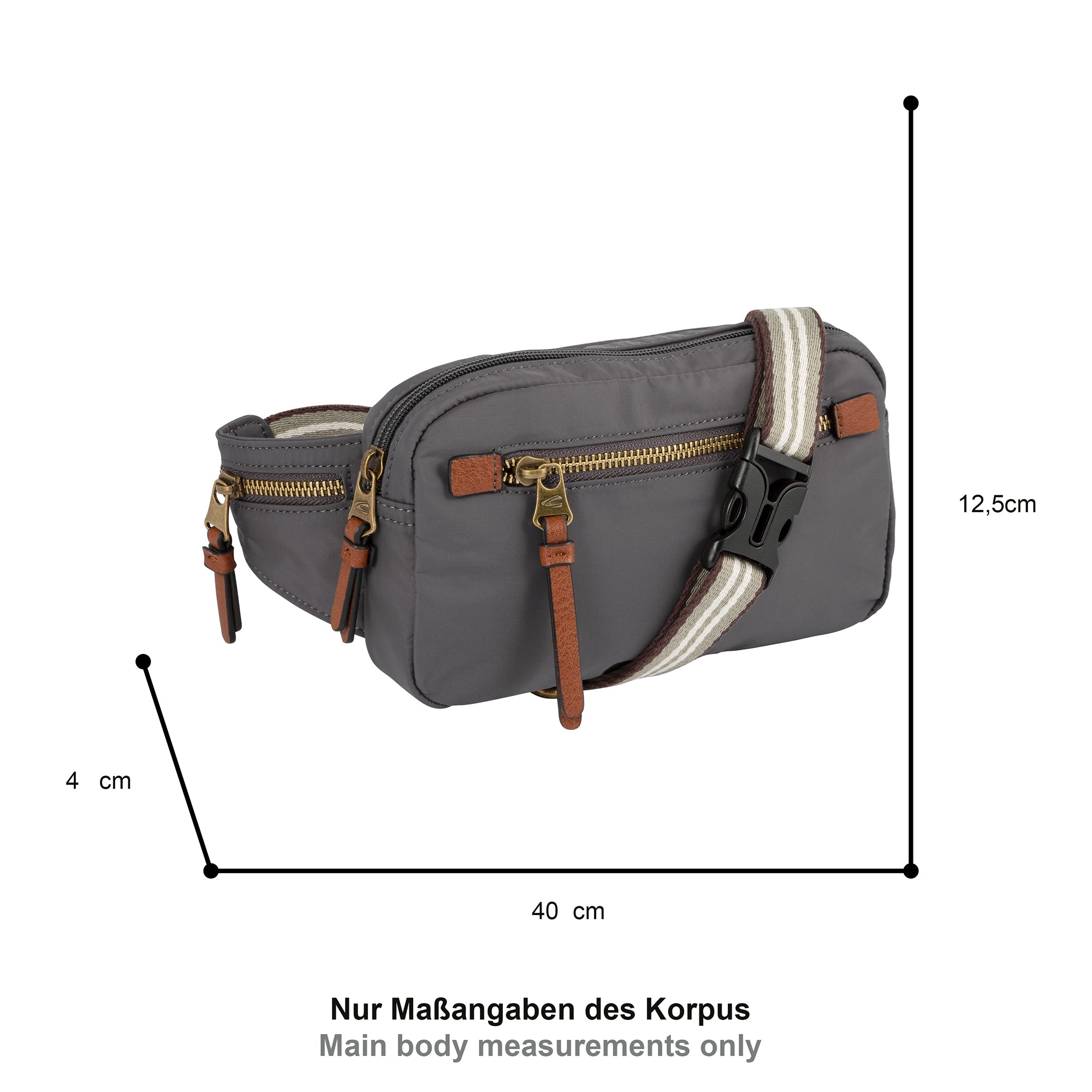 camel active Bari Gürteltasche, Dunkelgrau – Ansicht 1
