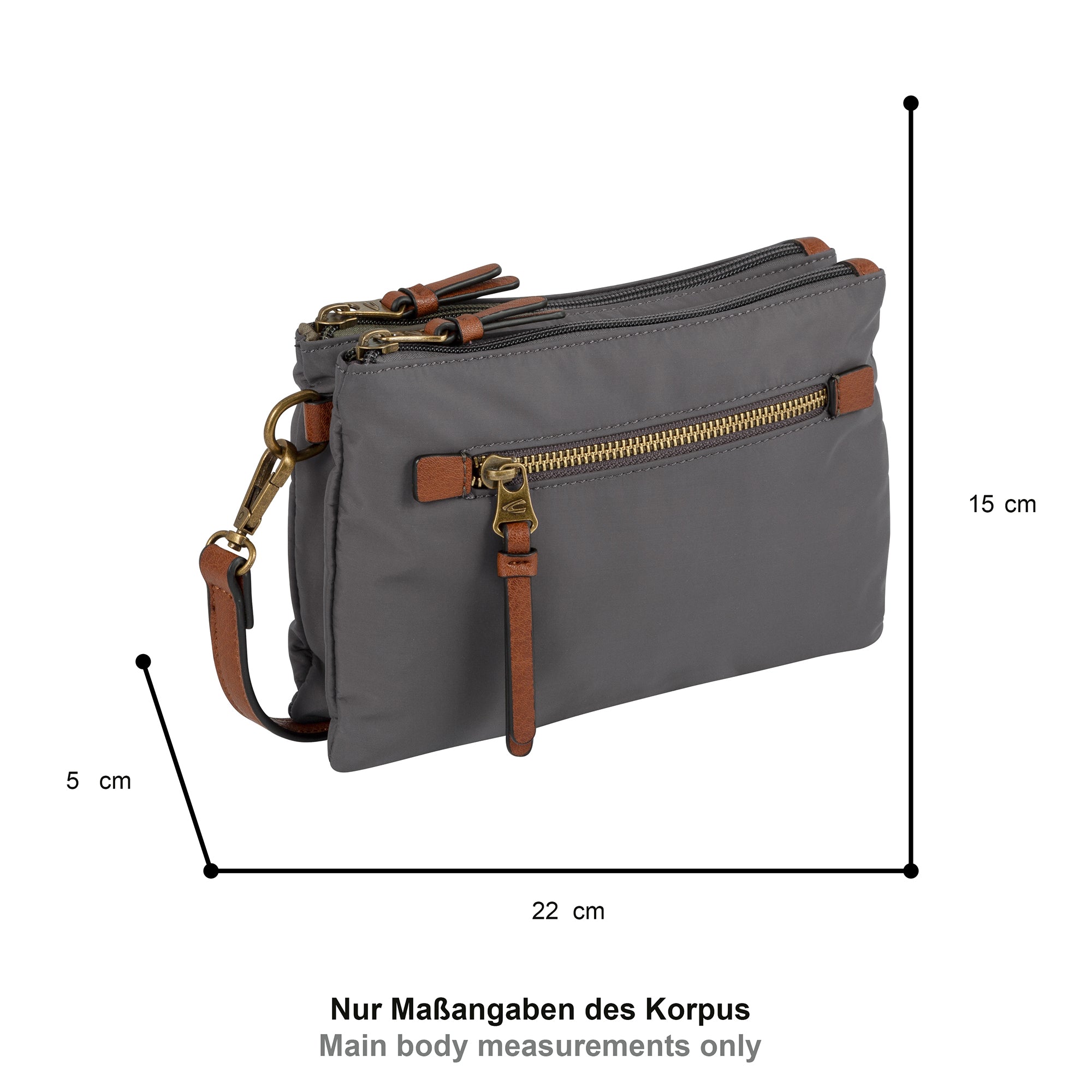 camel active Bari Umhängetasche S, Dunkelgrau – Ansicht 1