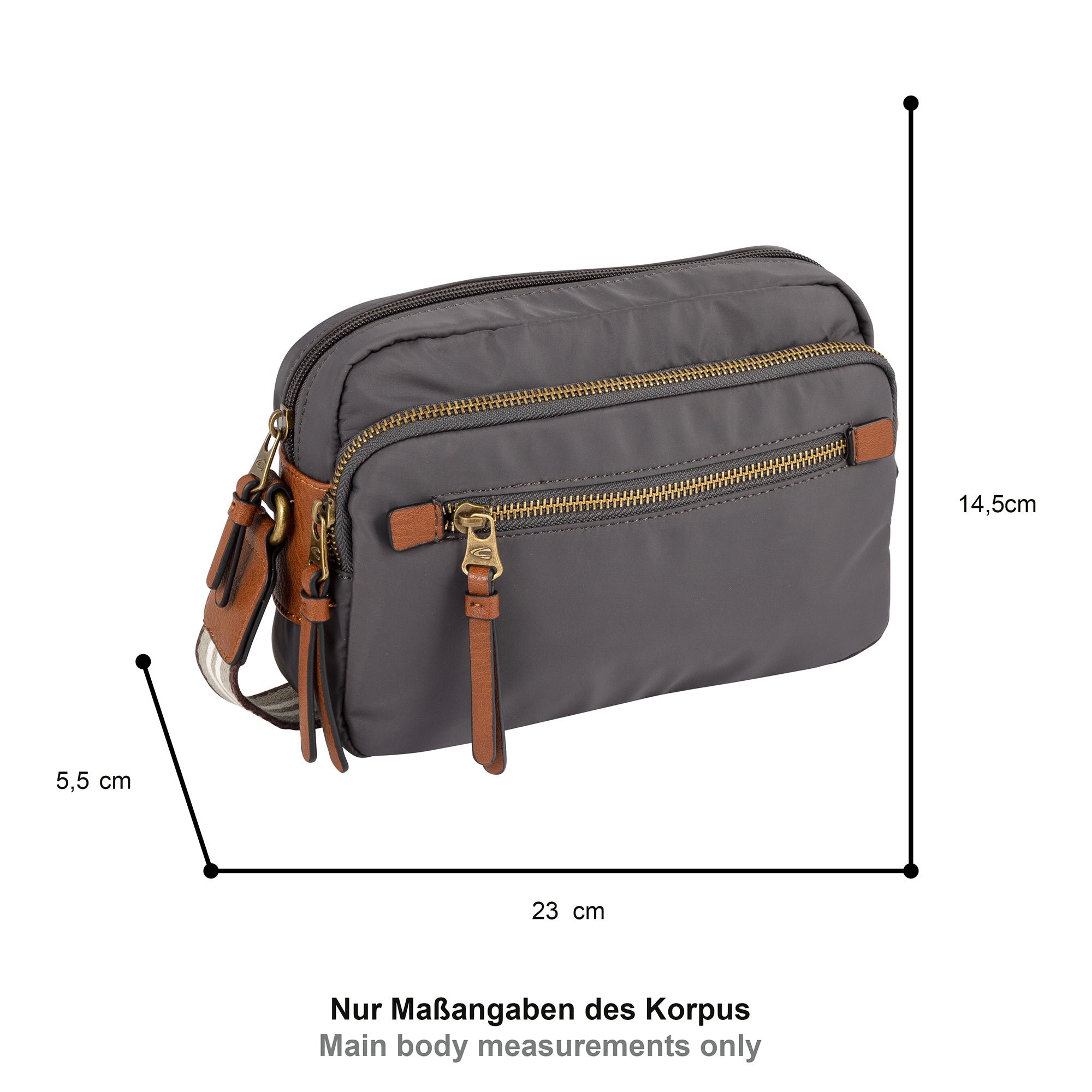 camel active Bari Umhängetasche M, Dunkelgrau – Ansicht 1
