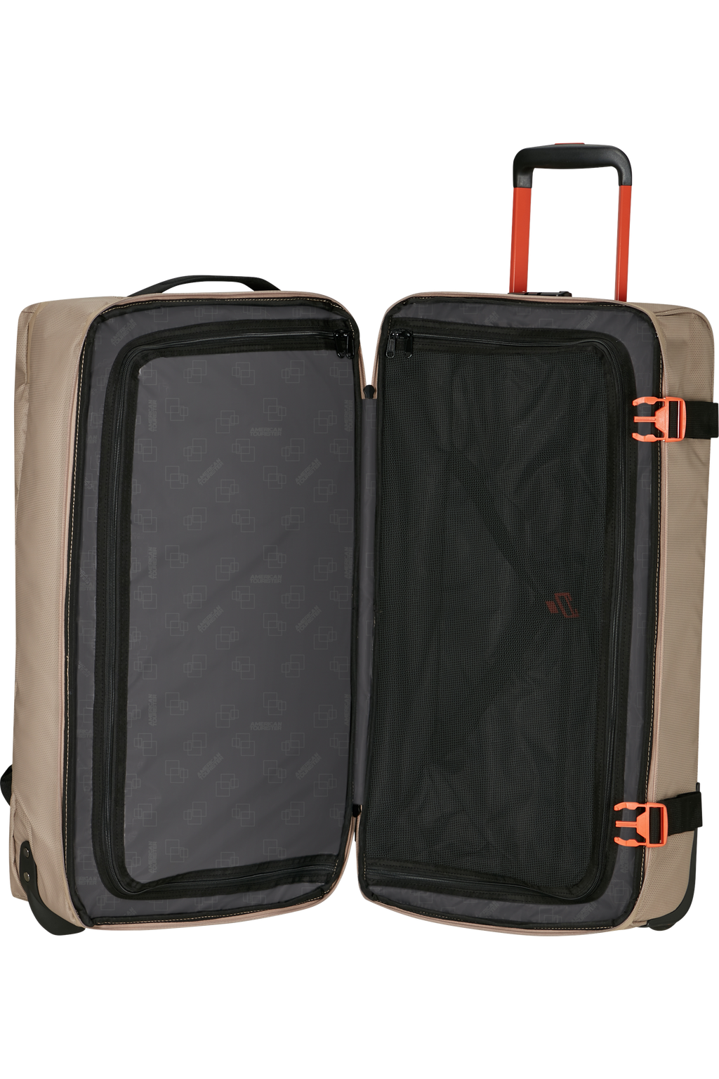 American Tourister URBAN TRACK Rollenreisetasche, Beige/Orange – Produktansicht 3