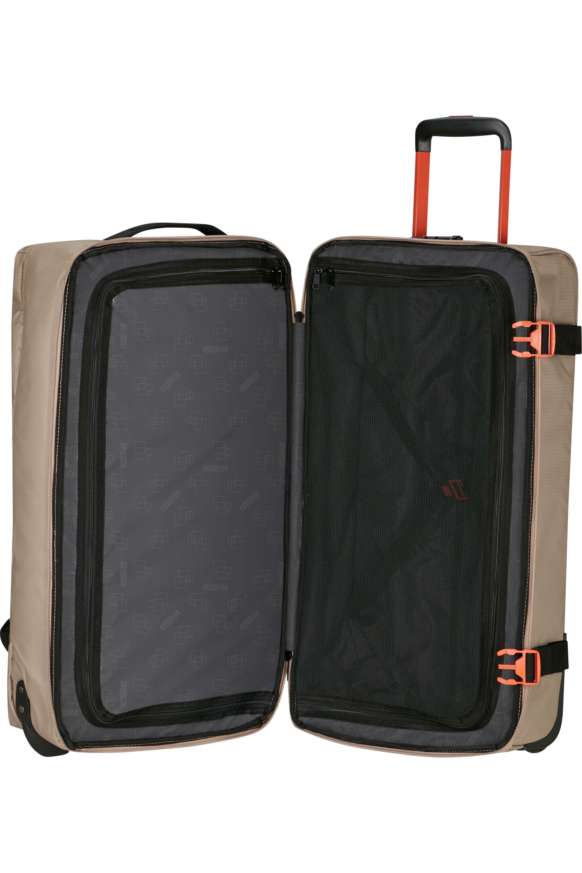 American Tourister URBAN TRACK Rollenreisetasche, Beige/Orange – Produktansicht 3