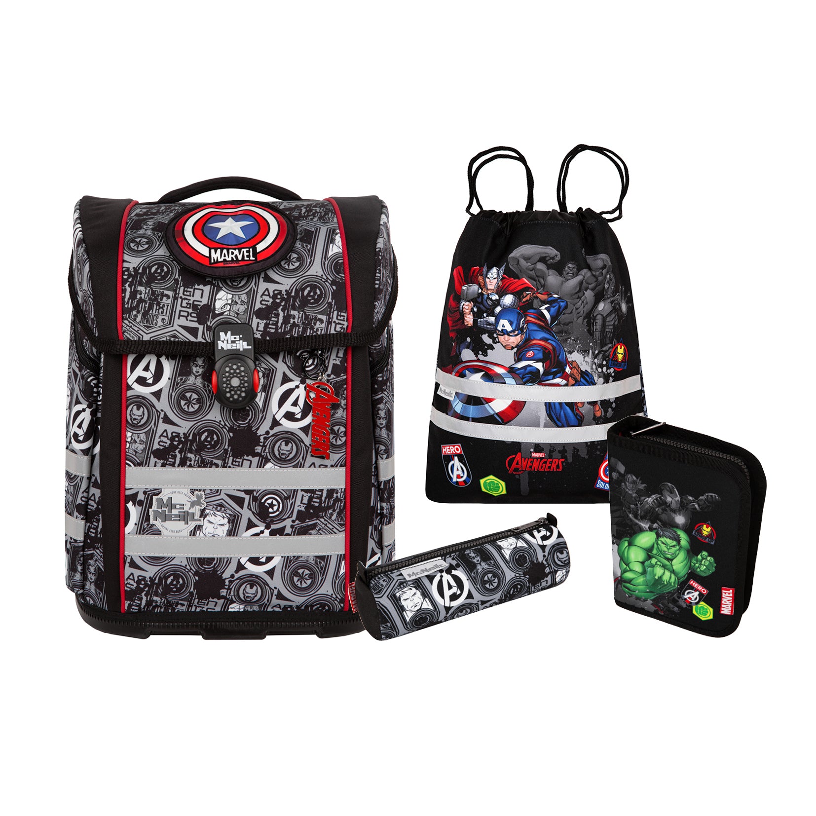 McNeill Perfecto Schulranzen-Set, Avengers