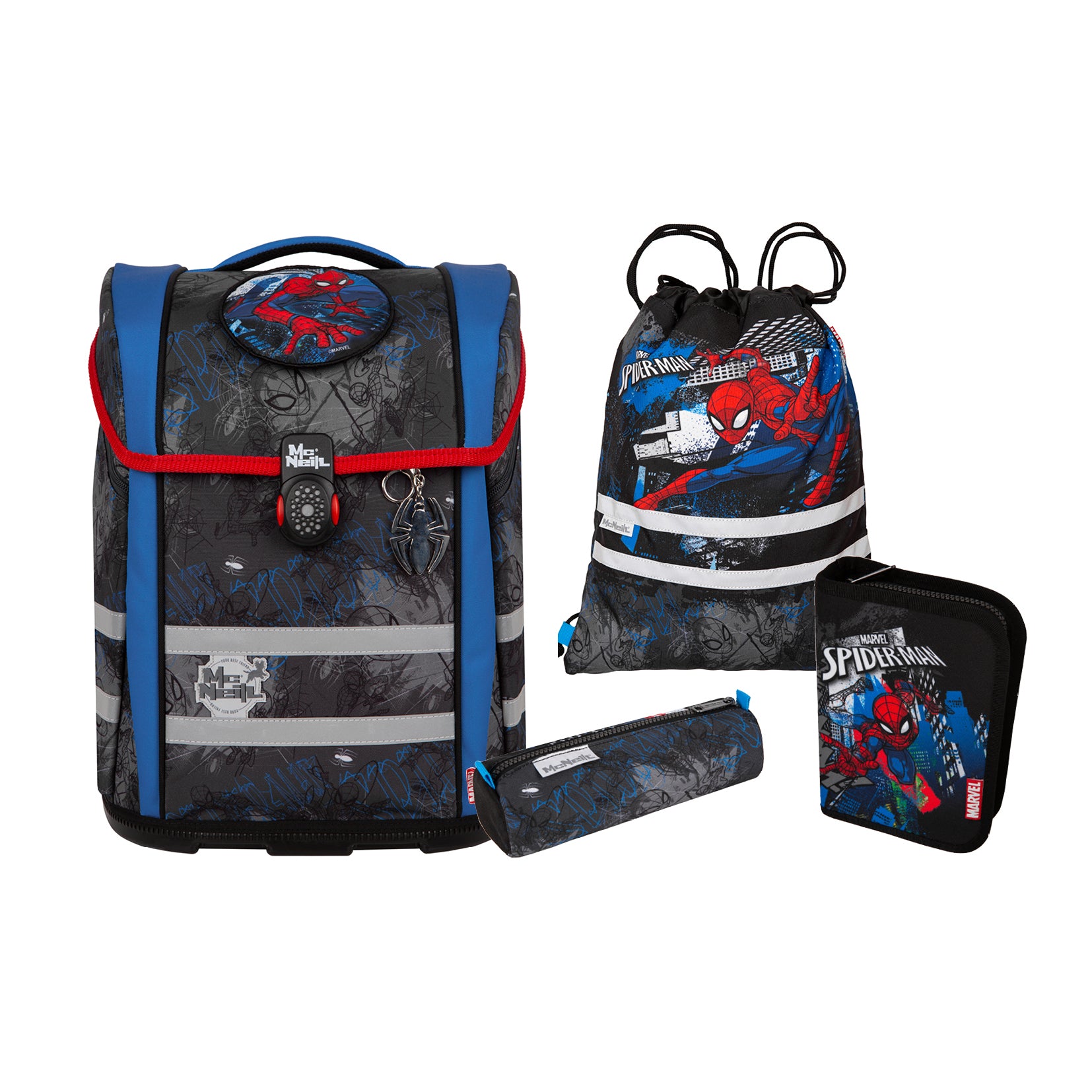 McNeill Perfecto Schulranzen-Set, Spider Man