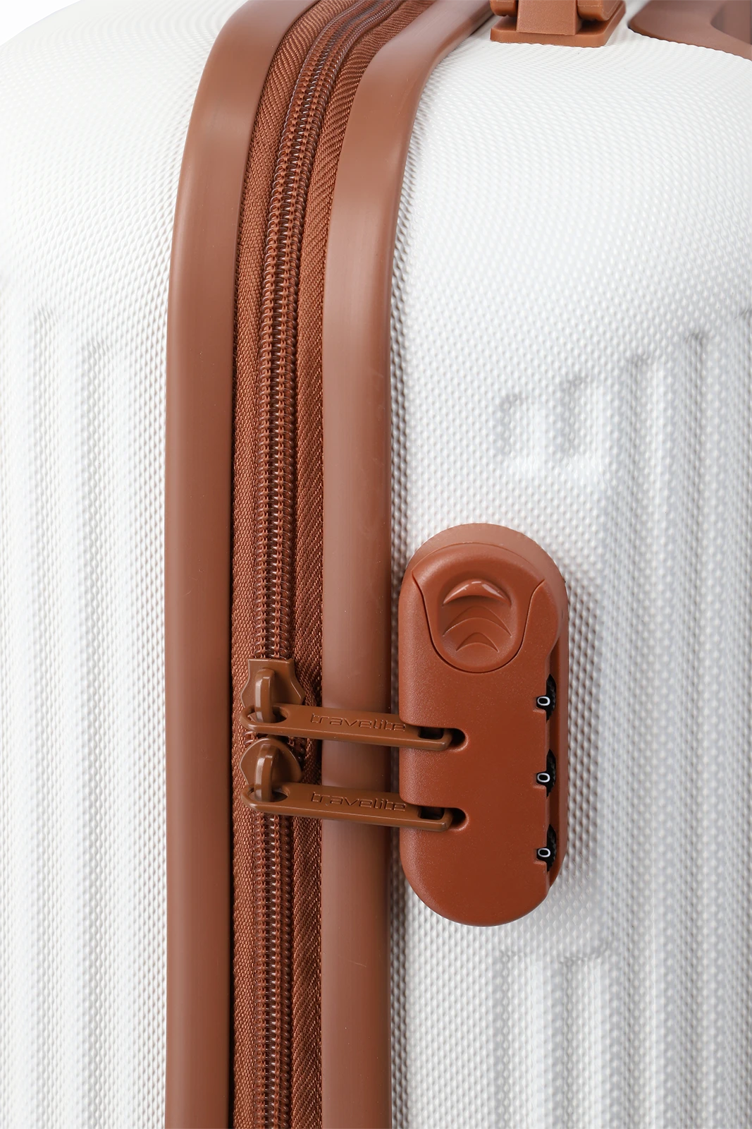 Travelite BALI 3-tlg. Koffer-Set S/M/L, Weiss/Cognac – Produktansicht 7