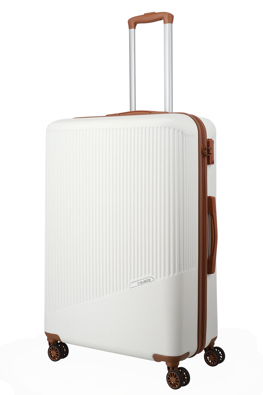 Travelite BALI 4w Trolley L, Weiss/Cognac – Produktansicht 2