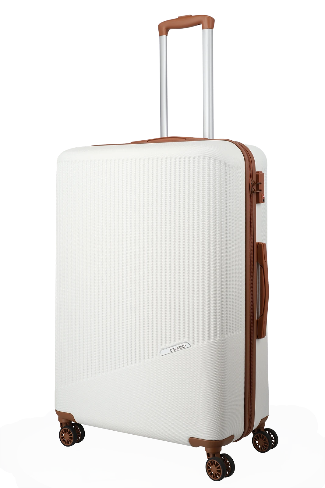 Travelite BALI 4w Trolley L, Weiss/Cognac – Produktansicht 2