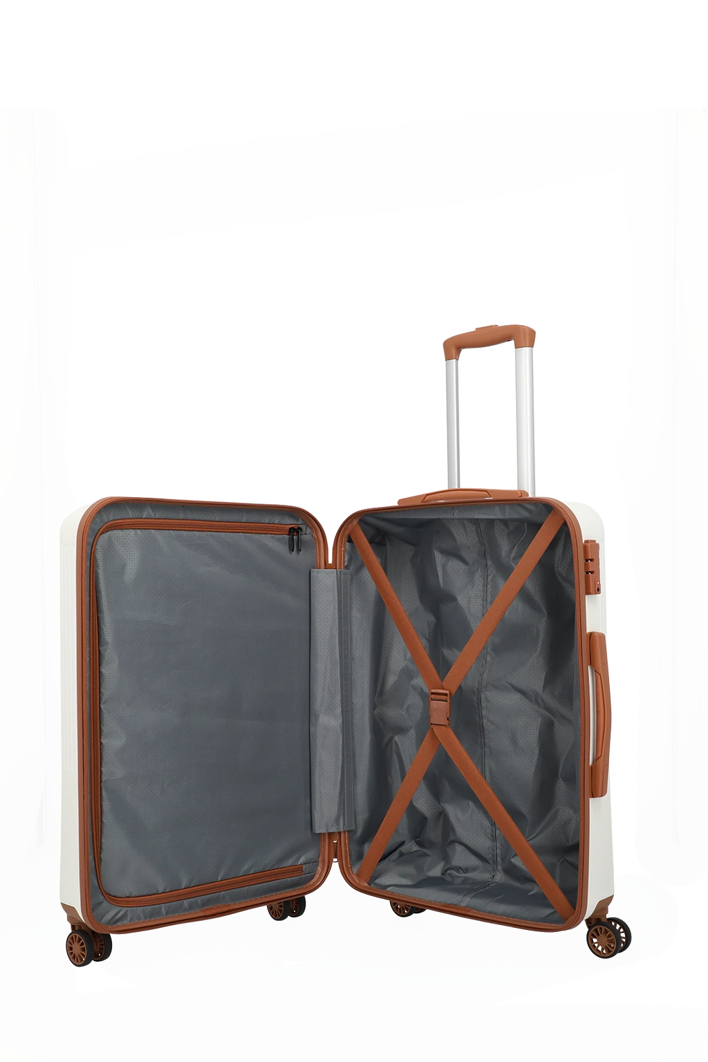 Travelite BALI 3-tlg. Koffer-Set S/M/L, Weiss/Cognac – Produktansicht 16
