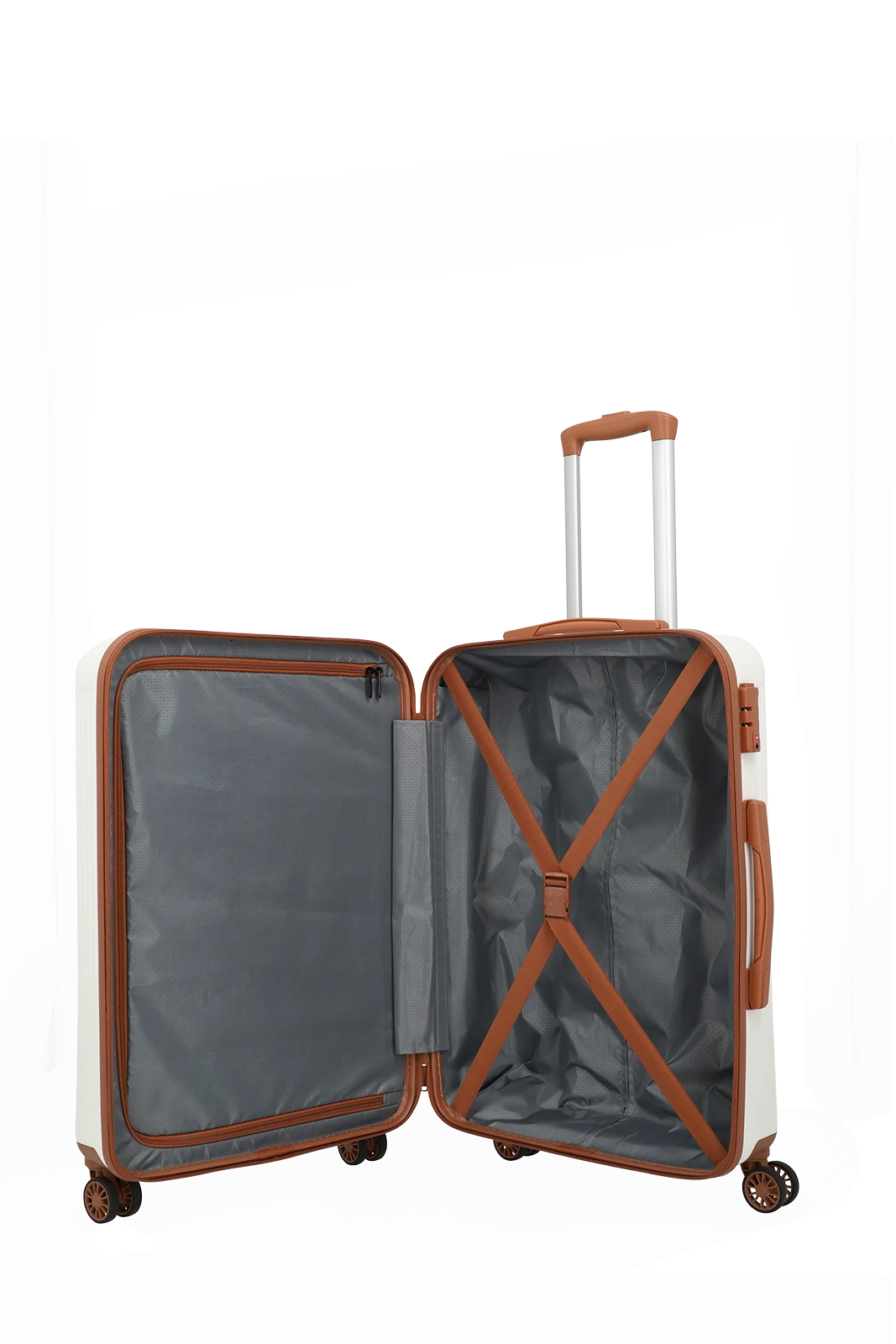 Travelite BALI 3-tlg. Koffer-Set S/M/L, Weiss/Cognac – Produktansicht 16
