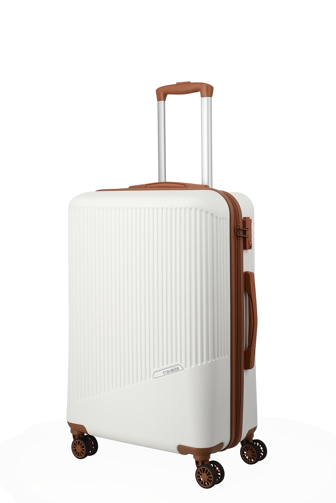 Travelite BALI 4w Trolley M, Weiss/Cognac – Produktansicht 2