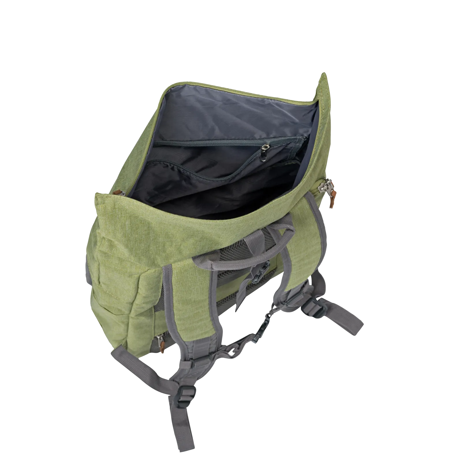 Travelite BASICS Rollup Rucksack, Grün/Grau – Produktansicht 5