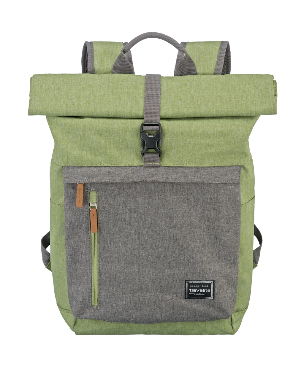 Travelite BASICS Rollup Rucksack, Grün/Grau – Produktansicht 1