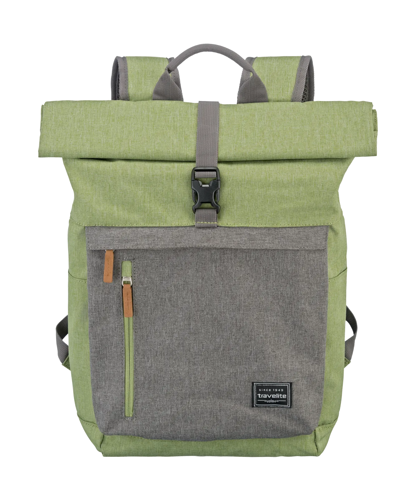 Travelite BASICS Rollup Rucksack, Grün/Grau – Produktansicht 1