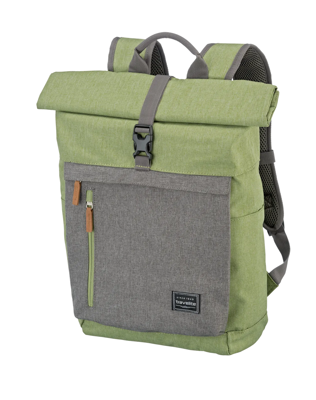 Travelite BASICS Rollup Rucksack, Grün/Grau – Produktansicht 2