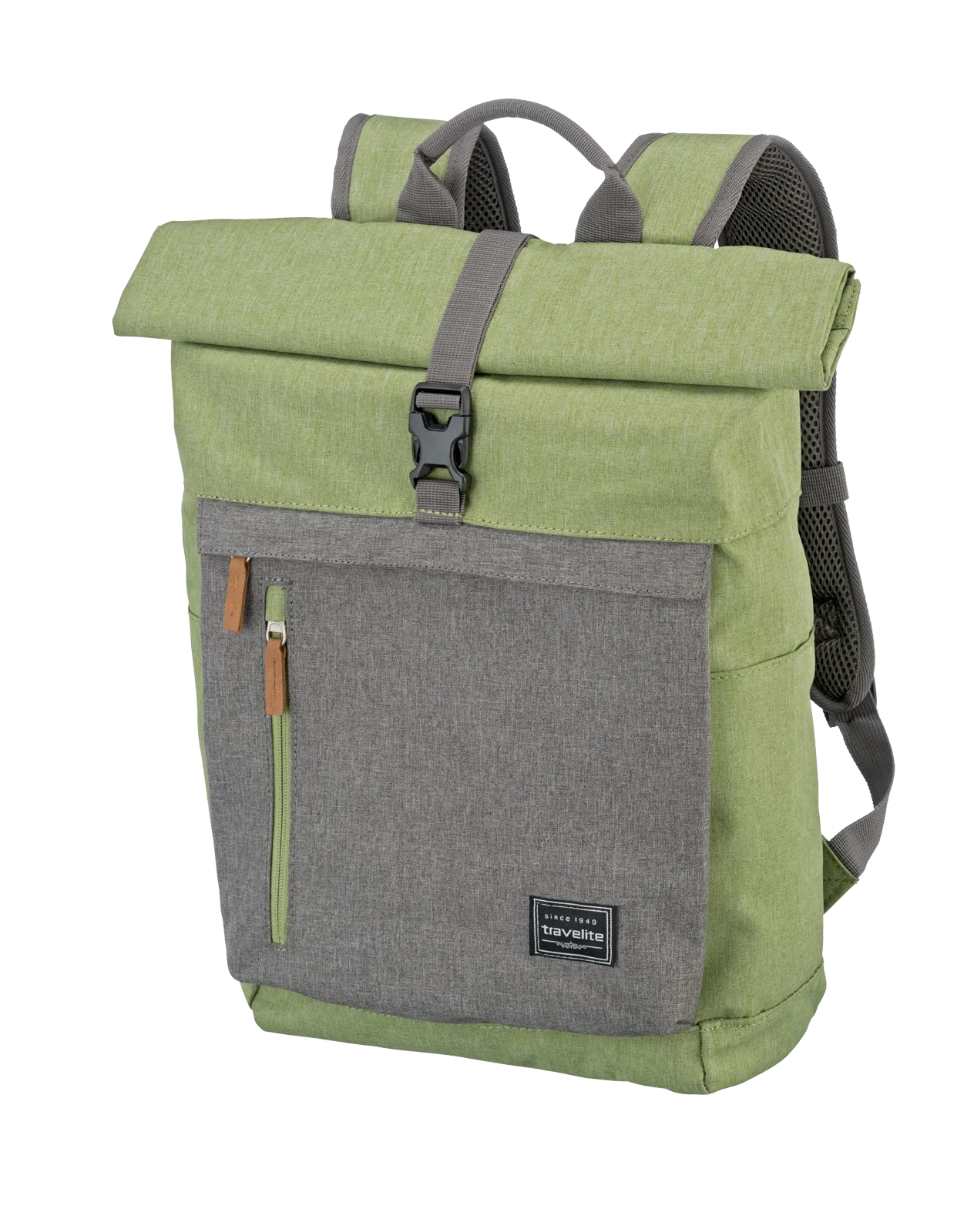 Travelite BASICS Rollup Rucksack, Grün/Grau – Produktansicht 2