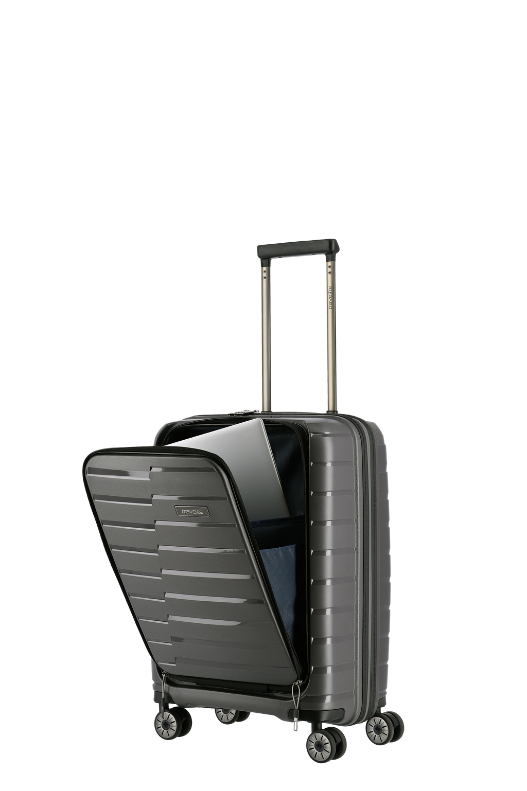 Travelite AIR BASE 4w Trolley S Vortasche, Anthrazit – Produktansicht 8