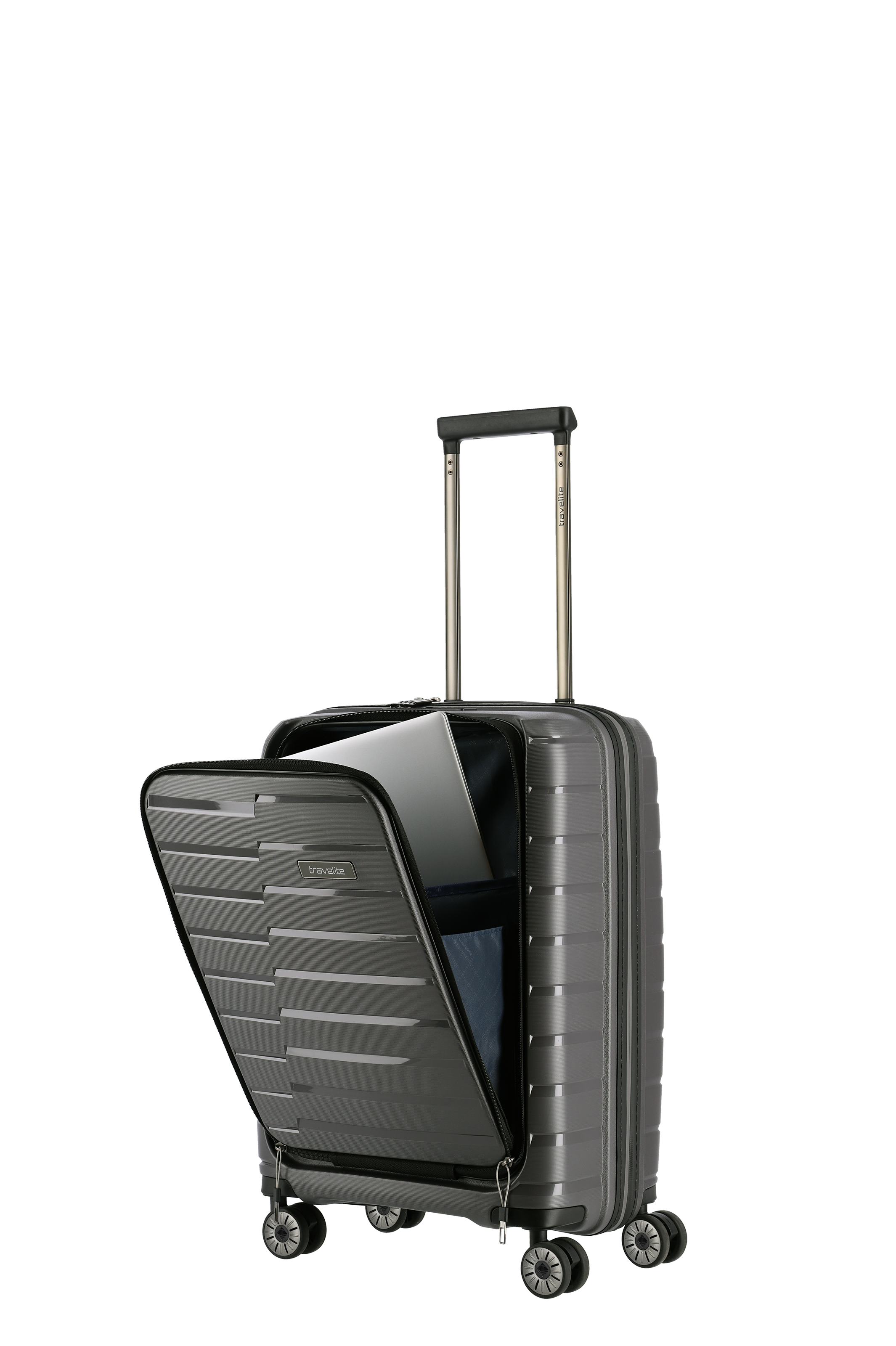 Travelite AIR BASE 4w Trolley S Vortasche, Anthrazit – Produktansicht 8