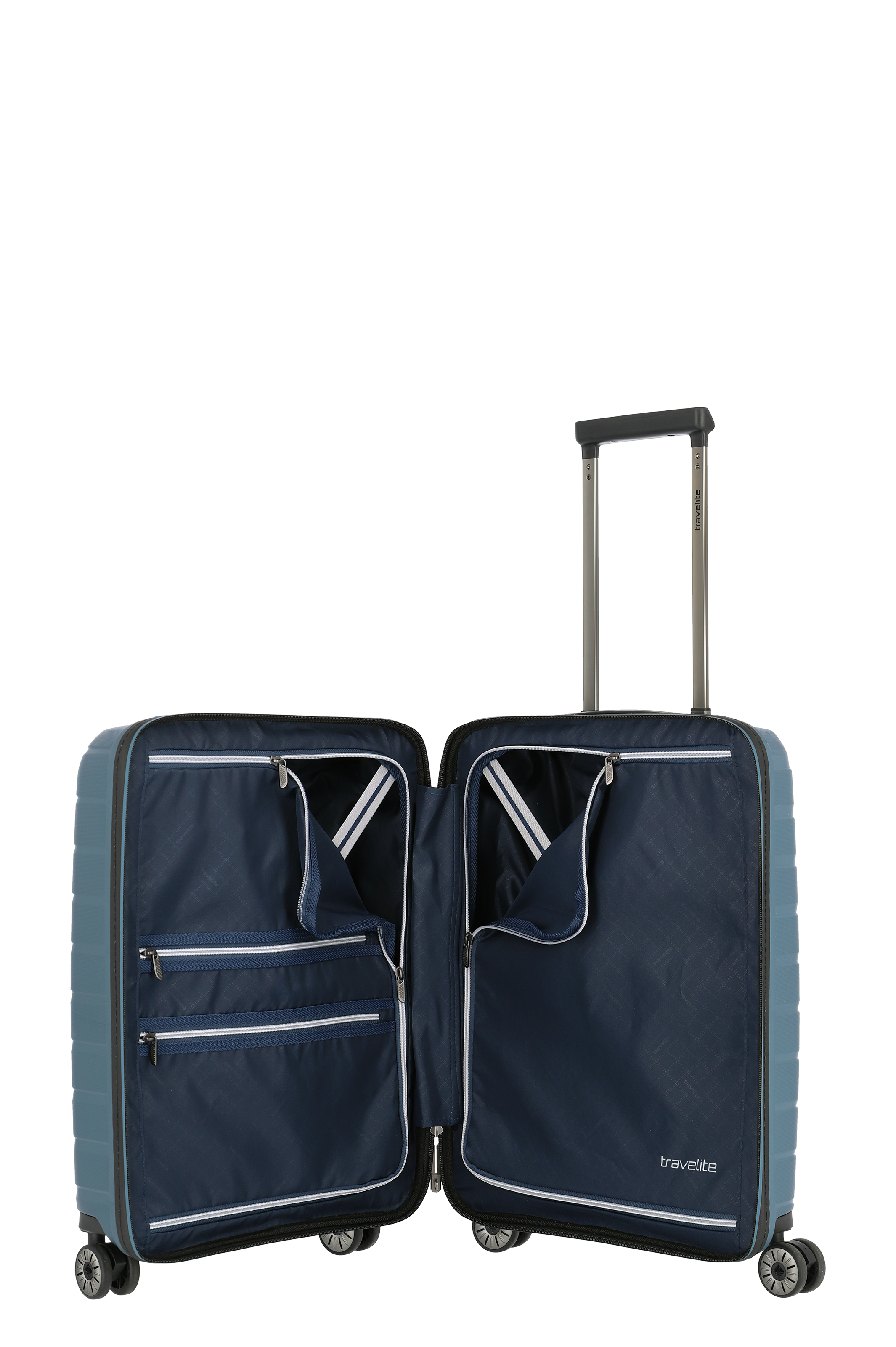 Travelite AIR BASE 4w Trolley S Vortasche, Eisblau – Produktansicht 8