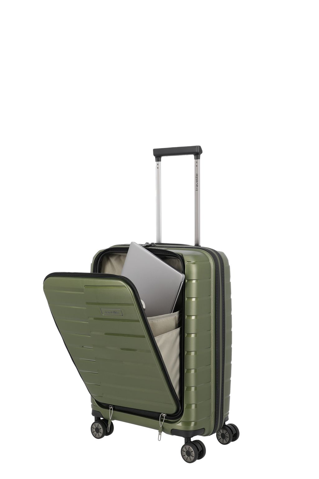 Travelite AIR BASE 4w Trolley S Vortasche, Olive – Produktansicht 8