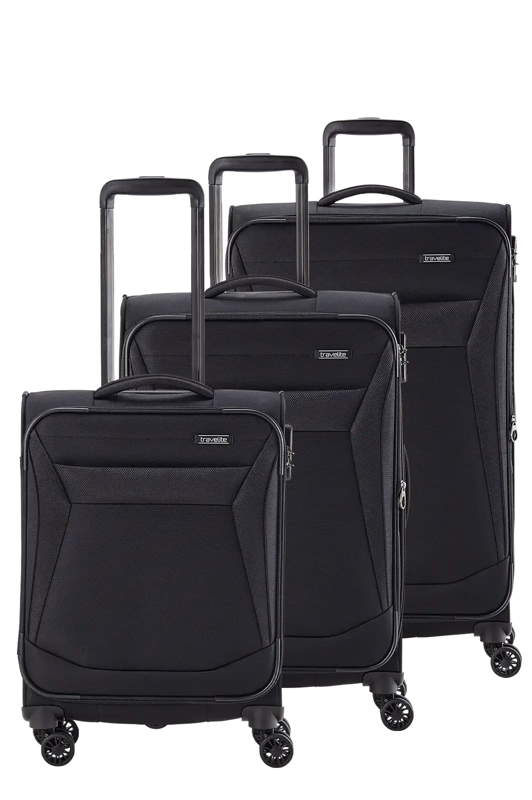 Travelite CHIOS 3-tlg. Koffer-Set S/M/L, Schwarz – Koffer S, M und L