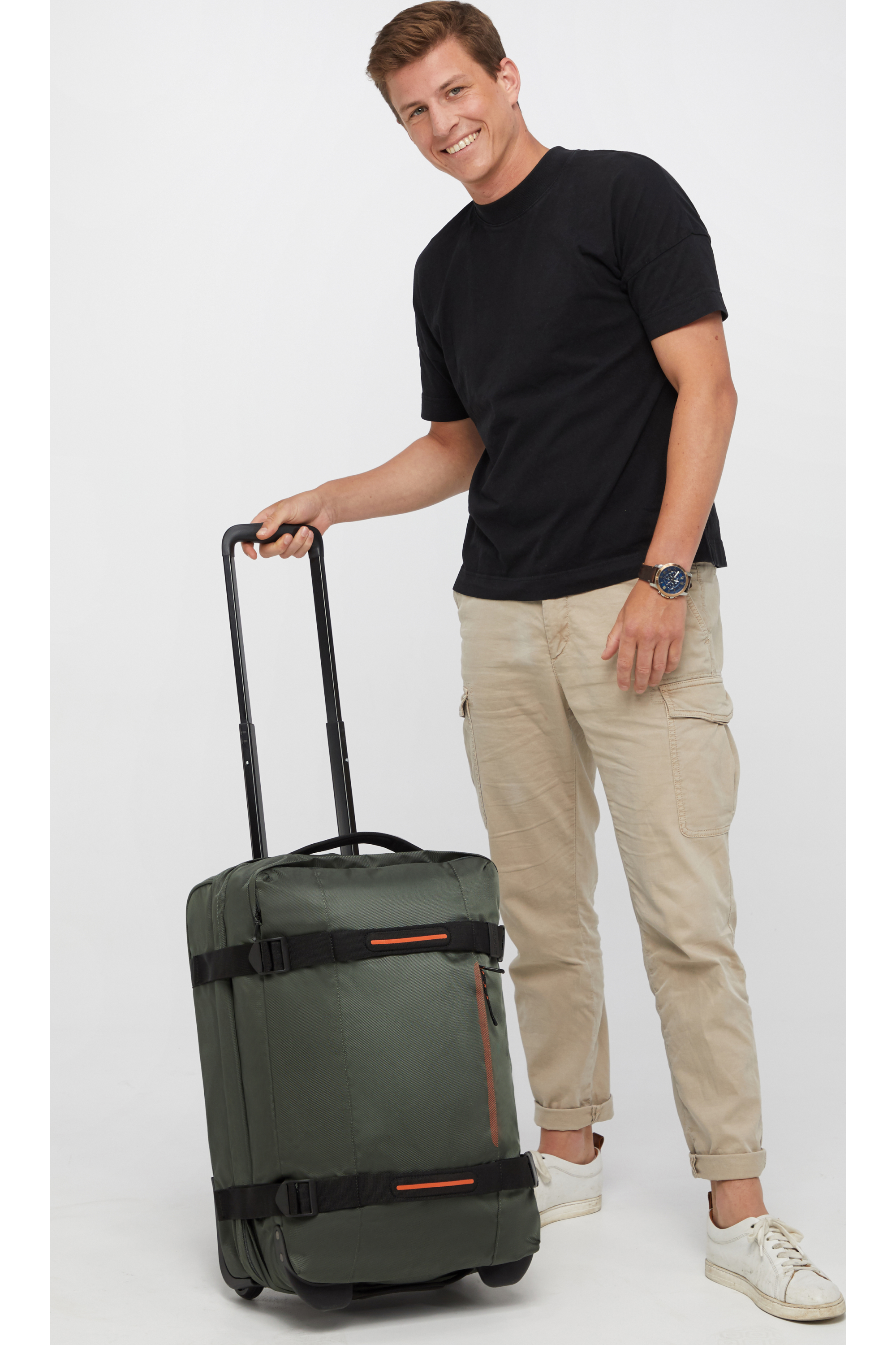 American Tourister URBAN TRACK Rollenreisetasche S, Dark Khaki – Produktansicht 4