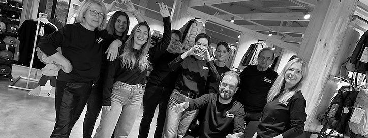 Das Team unseres stationären Geschäfts sportlich:unterwegs